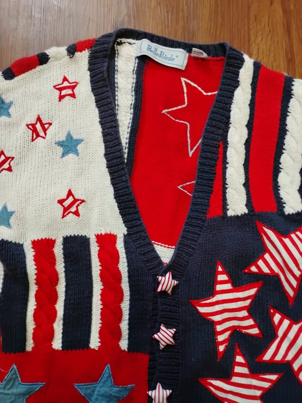 Vintage Belle Pointe Stars & Stripes Cardigan Sweater